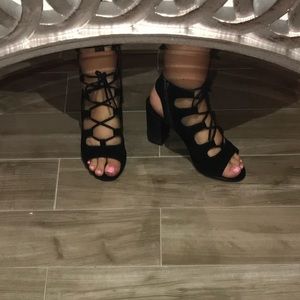Black Steve Madden Lace up heels